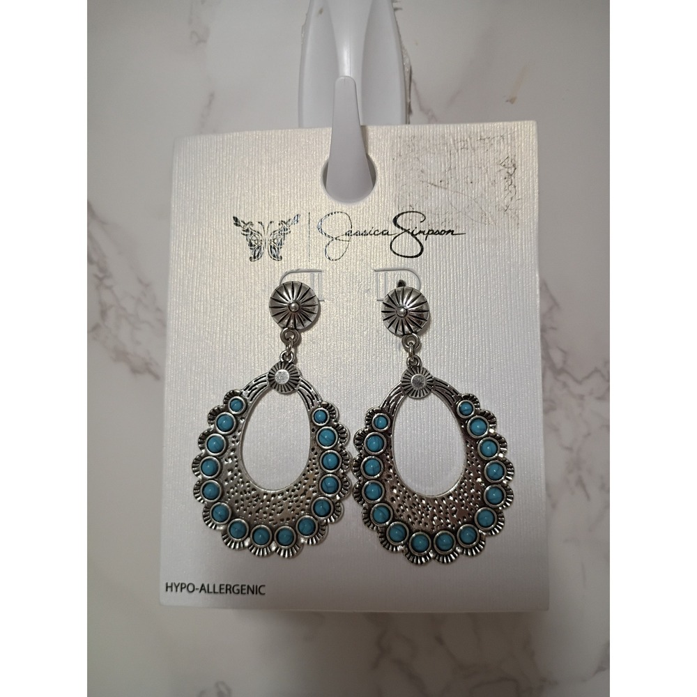 JESSICA SIMPSON Turquoise Stone Drop Earrings‎ - NWT
